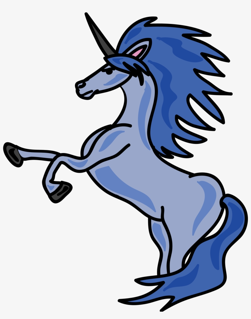Big Image Png - Black Cartoon Unicorn Png, transparent png #944266