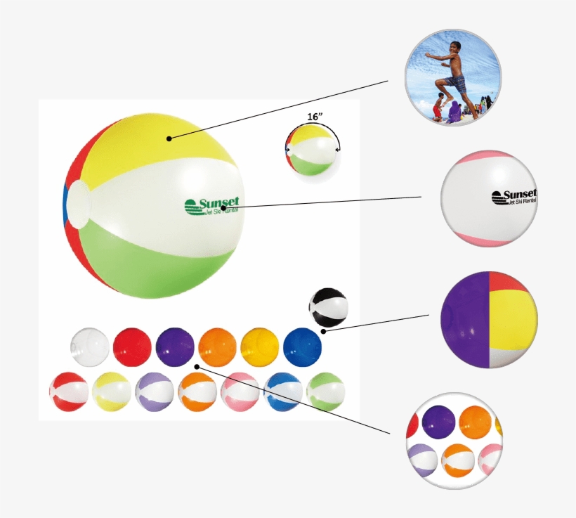 Great For Outdoors Pad Printed Solid Or Paneled 15 - Promotional 16 Advertising Beach Ball (100 Qty, transparent png #944527