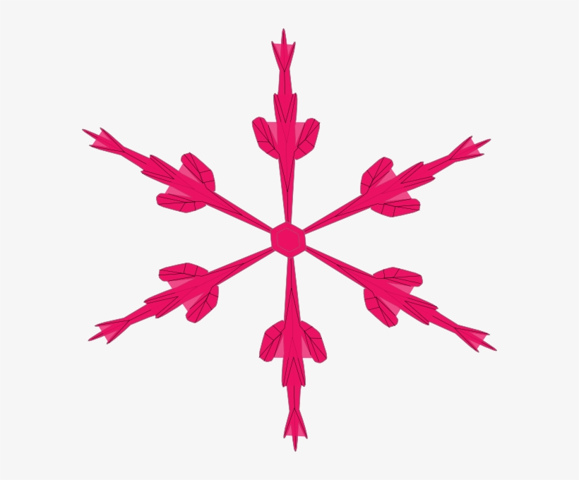 Skinny Pink Snowflake Clip Art Paper Flower Center Svg Free Transparent Png Download Pngkey