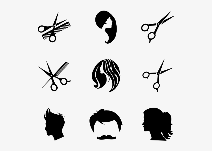 Barbershop Icons - Hair And Beauty Designs, transparent png #946102