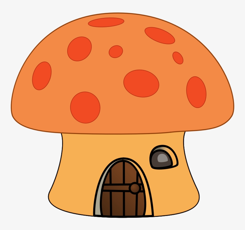 Orange Mushroom House - Los Hongos De Los Pitufos, transparent png #946556