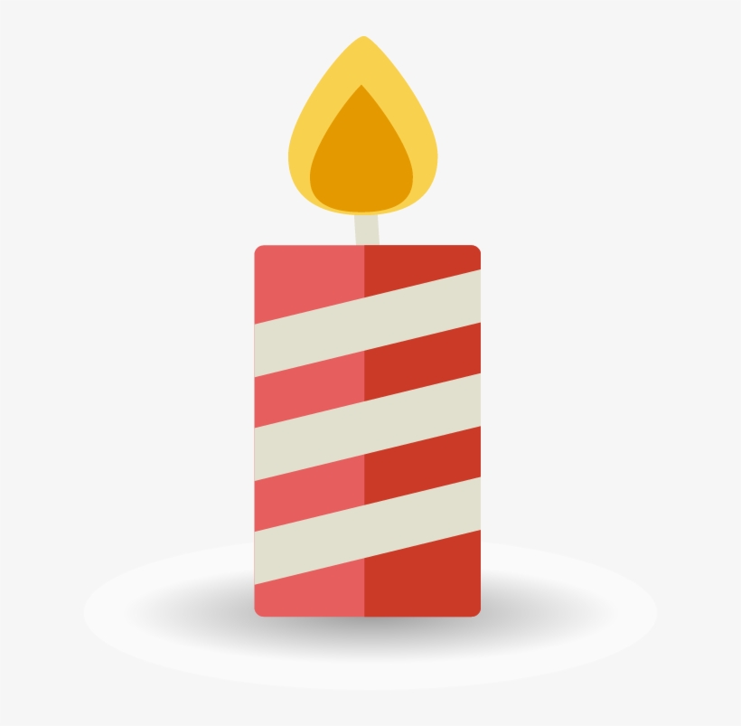 Red White Candle Painted - Red/white Candle, transparent png #946916