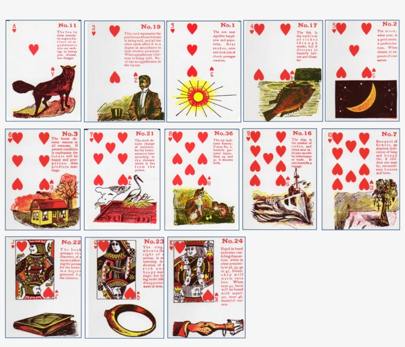 Gypsy Witch Fortune Telling Playing Cards Suit Of Hearts - Gypsy Witch Oracle Cards, transparent png #947030