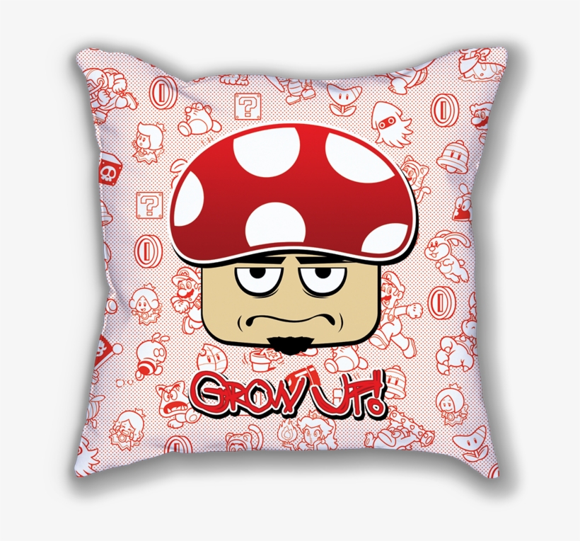 Grow Up Mushroom Throw Pillow - Mushroom, transparent png #947510