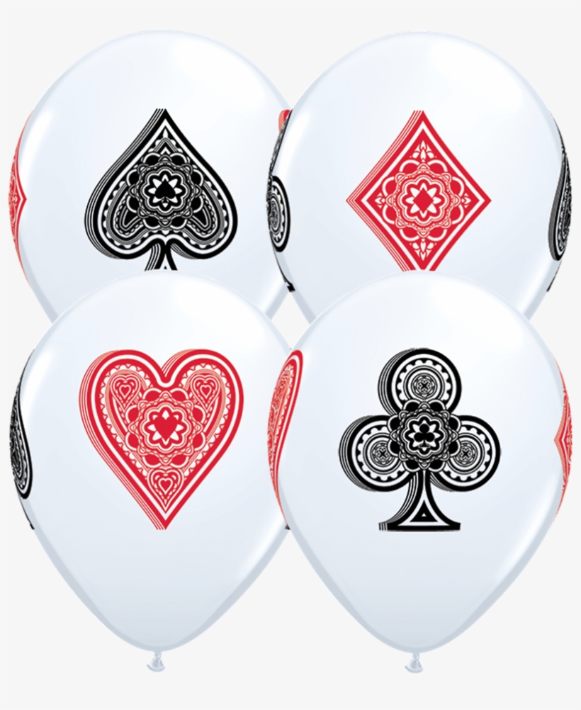 11" Card Suits Casino Latex Balloons - Card Suits Balloons - 11 Inch Balloons 25pcs, transparent png #947511