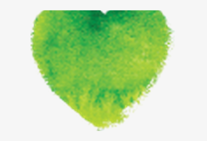 Hearts Clipart Watercolor - Green Watercolour Heart Png, transparent png #947940