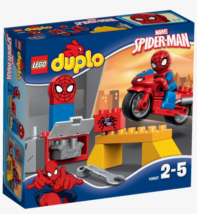 Lego Set 10607 - Lego 10607 Duplo Spider-man Web-bike Workshop, transparent png #948573