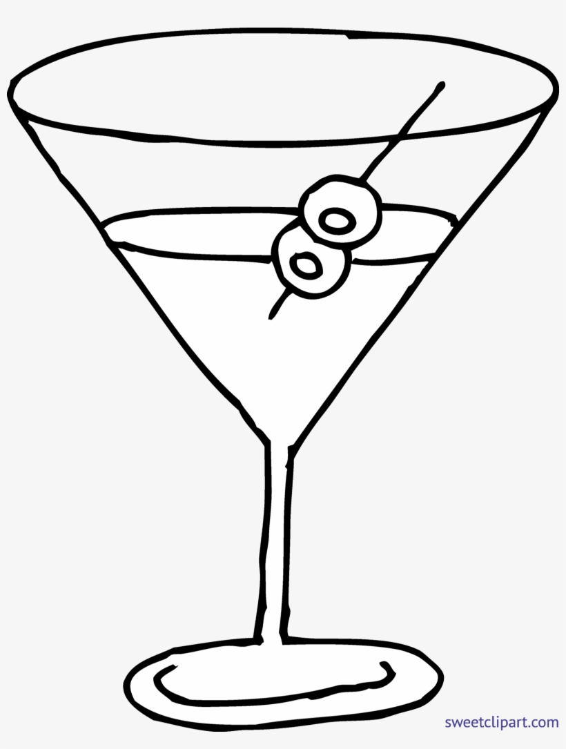 Clip Royalty Free Download Martini Glass Coloring Page - Clip Art, transparent png #948631