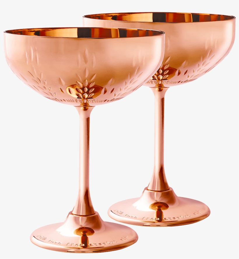 Copper Cocktail Coupe Gift Set Copper Glass Free Transparent PNG