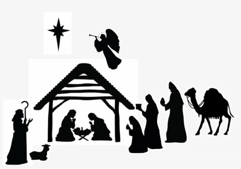 Nativity Silhouette Png Jpg Download - Silouette Of Christmas Story, transparent png #948898