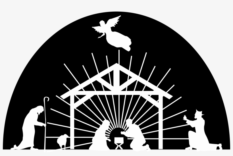 Nativity Scene White Silhouette - Silhouette Of A Nativity Scene, transparent png #948943