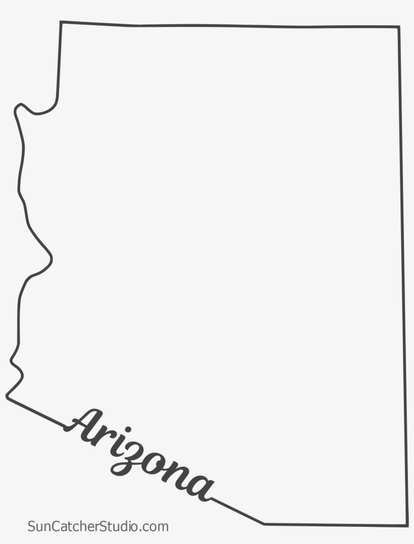 Free Arizona Outline With State Name On Border, Cricut - Paper, transparent png #9400175