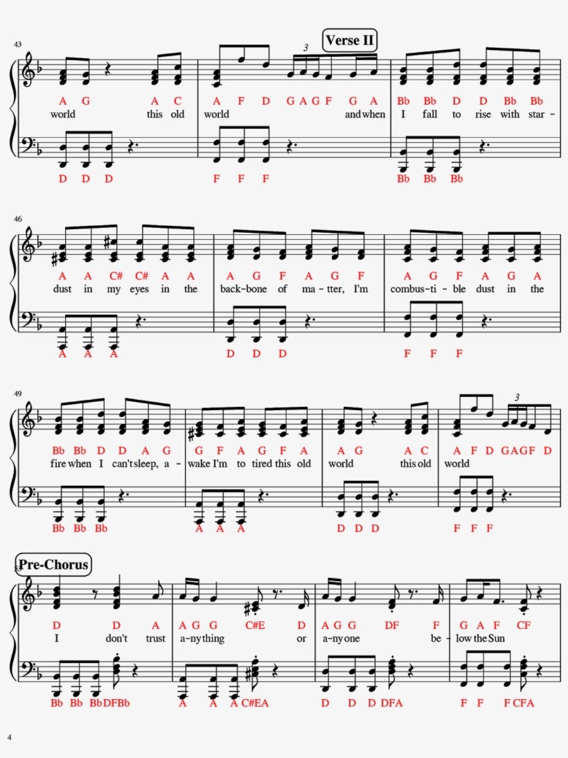 Panic At The Disco - Alright Dean Lewis Klaviernoten, transparent png #9401134