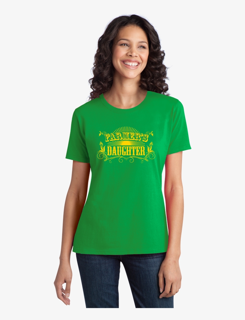 Ladies Green Farmer's Daughter - Mother Father Tshirt, transparent png #9401391