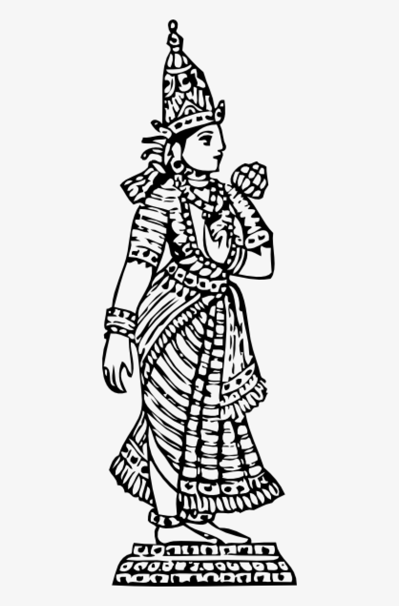 Small - Goddess Lakshmi Png White, transparent png #9401393