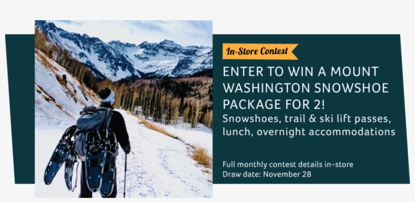 Cascadia Blog Nov 2018 In-store Contest - Snowshoe, transparent png #9404726