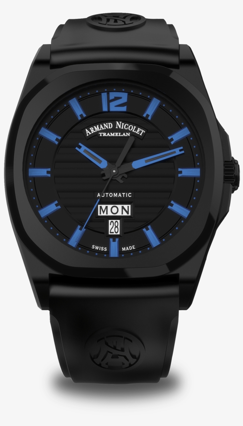 Black D - L - C - Stainless Steel 316l With Black Rubber - Armand Nicolet J09 2, transparent png #9405117