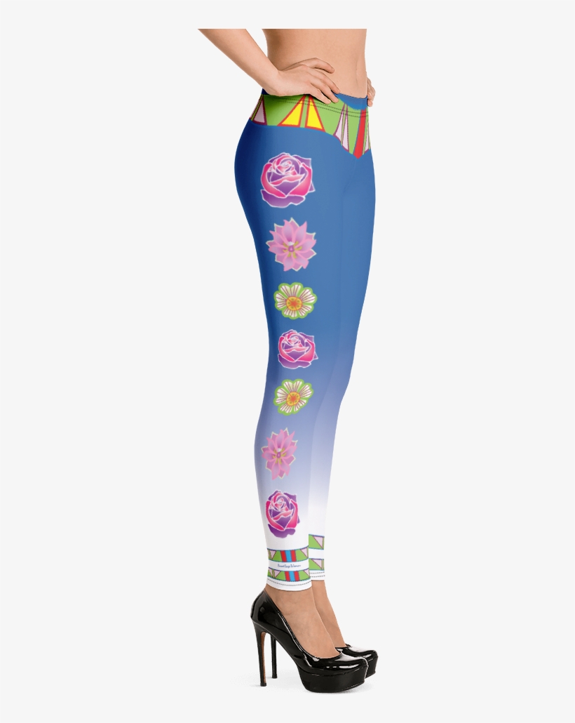 Blue And White Fade Leggings - Dominican Flag Leggings, transparent png #9405486