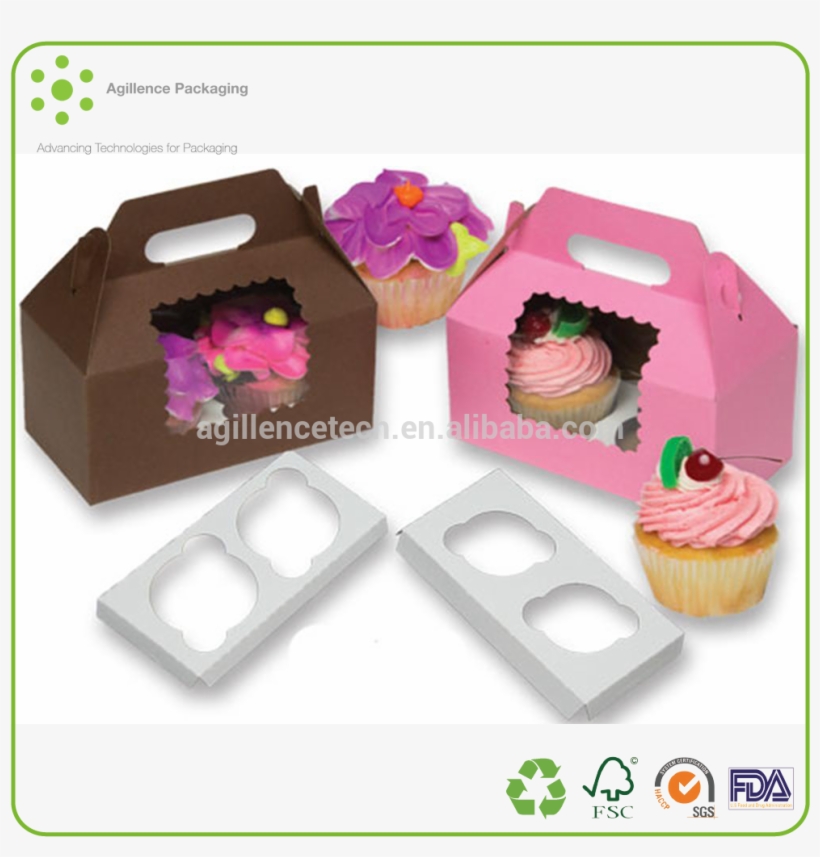 Cute Cupcake Paper Packaging Box With Clear Window - Cốc Giấy Bã Mía, transparent png #9406020