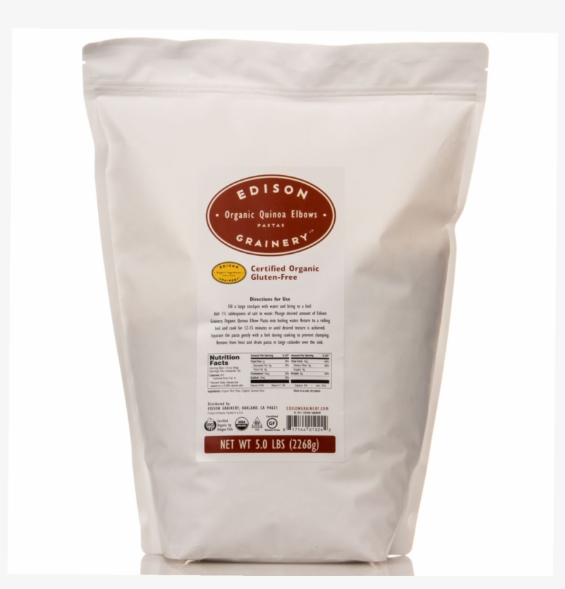 Pasta, Quinoa Elbow, Gluten-free, Edison Grainery - Paper Bag, transparent png #9406087