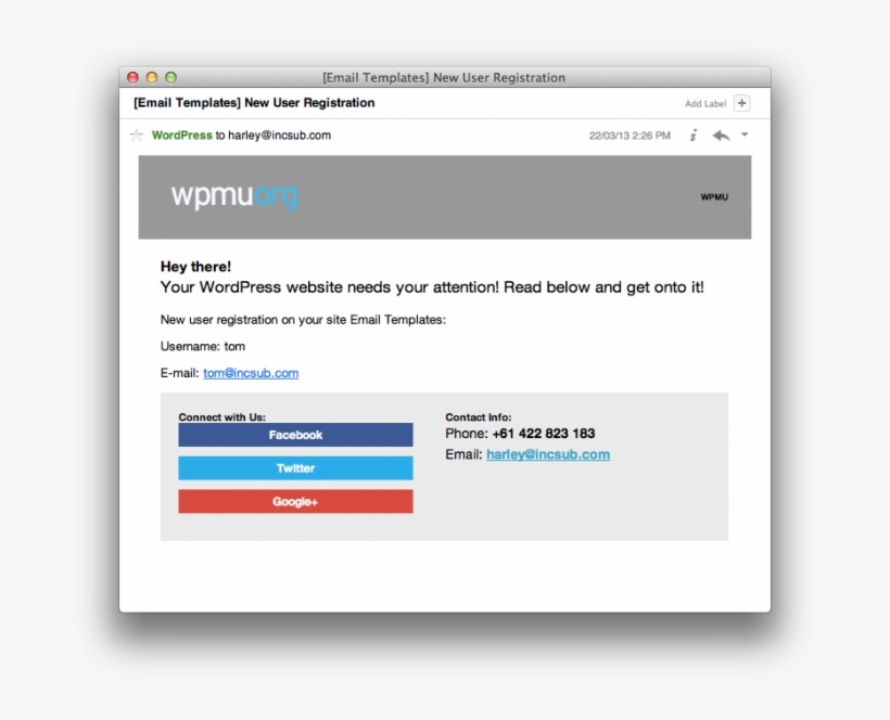 Pretty Wordpress Notification Emails - Wordpress Blog Notification Email, transparent png #9410098