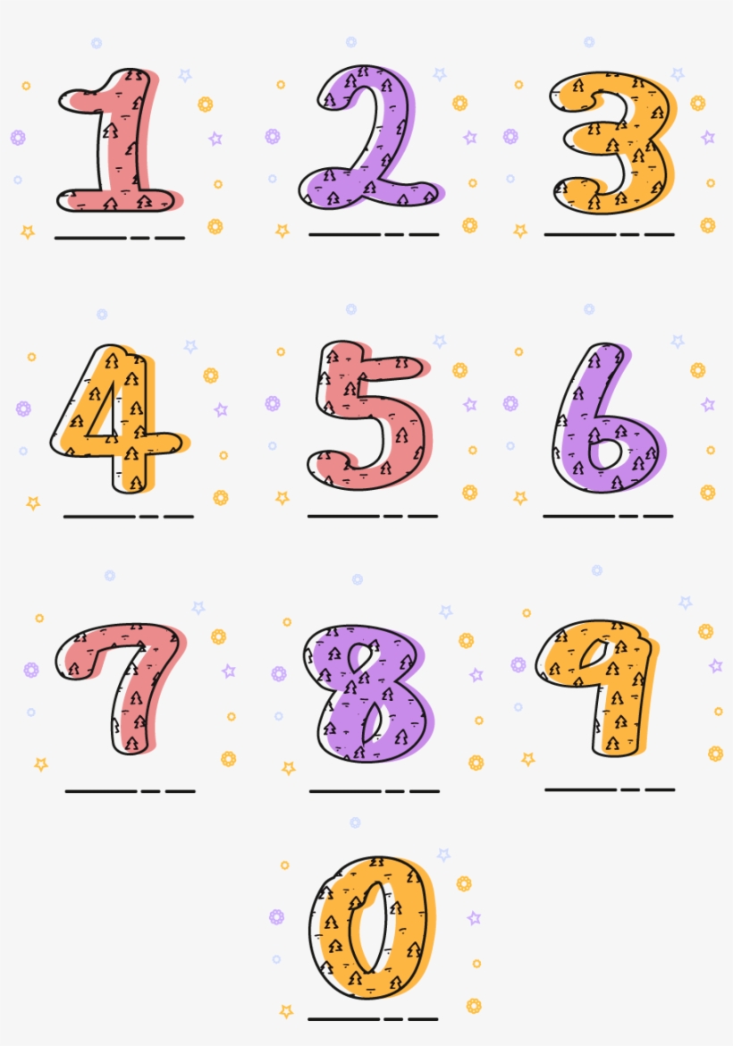 Cartoon Cute Vector Candy Color Number Png And Image - Digital Art, transparent png #9410310