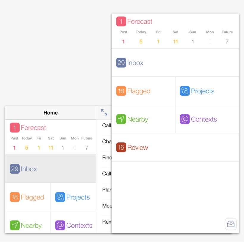 The Home Screen In Omnifocus For Ios On Iphone 6 Plus - Omnifocus Screen, transparent png #9410604