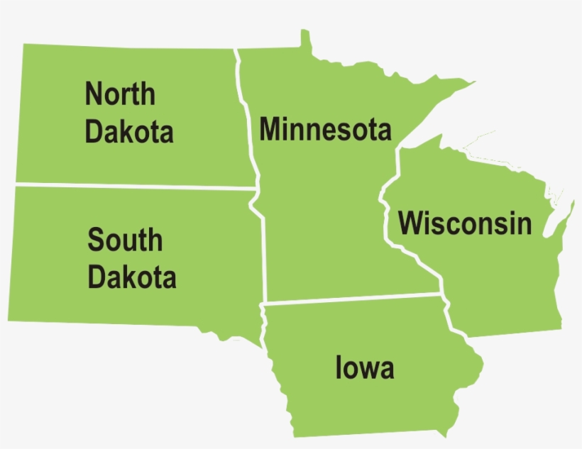 Minnesota And North Dakota Map Website With Photo Gallery - Iowa Kansas Minnesota Missouri Nebraska North Dakota, transparent png #9410605