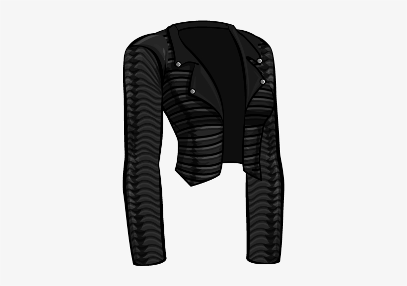 C 3f 0 S3jacketshortsleeveslong Black Ridged Moto Jacket - Cardigan, transparent png #9412514