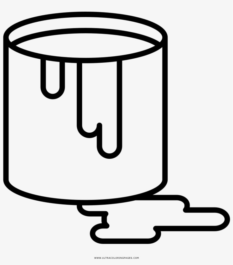 Paint Bucket Coloring Page - Lata De Tinta Para Colorir, transparent png #9413378