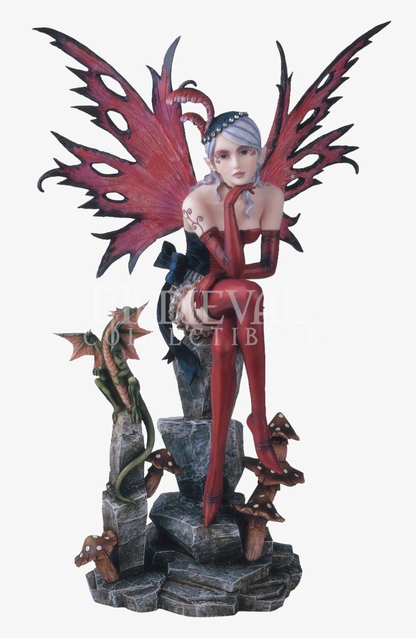 Dragon And Fairy Figurines - Gothic Fairy Dragon Statues, transparent png #9413776