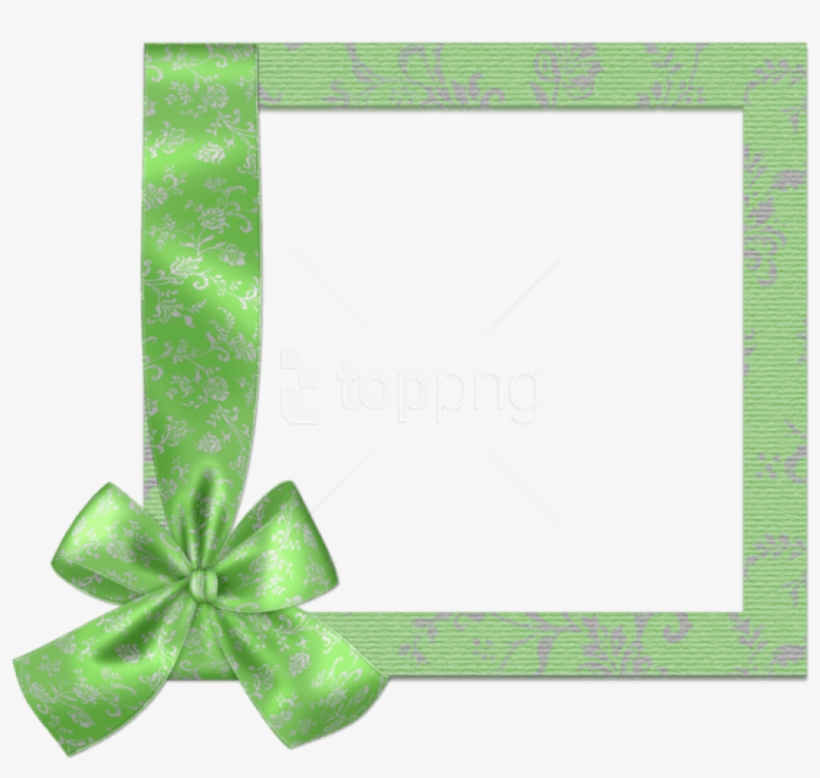 Cute Green Png Frame With Bow Png - Borders Happy Birthday Frame Transparent Png, transparent png #9415939