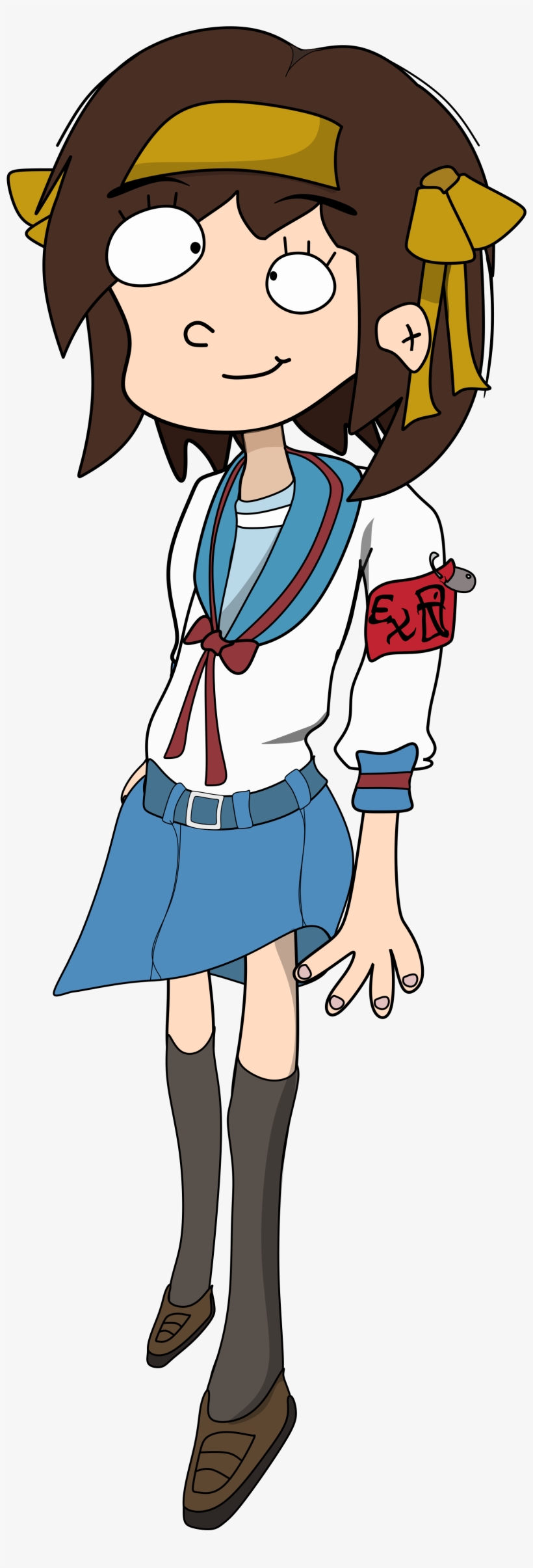 If Haruhi Was Drawn By Danny Antonucci, Aka Ed Edd - Cartoon, transparent png #9416913