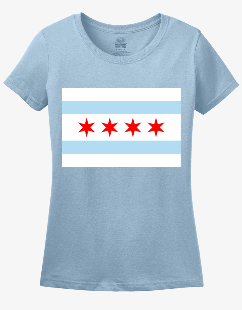 Ladies Light Blue Chicago City Flag - Like To Read Shirt, transparent png #9417004