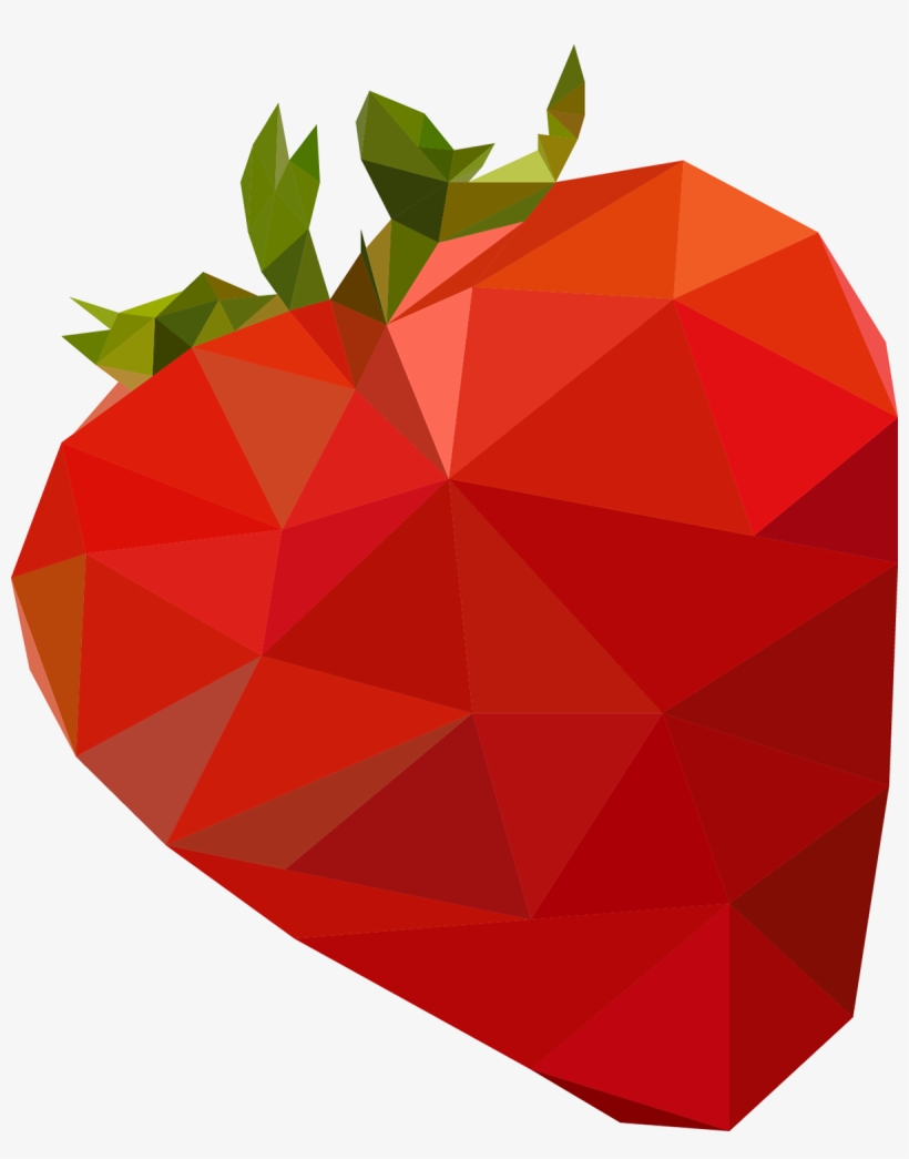 Geometric Vector Strawberry - Illustration, transparent png #9418648
