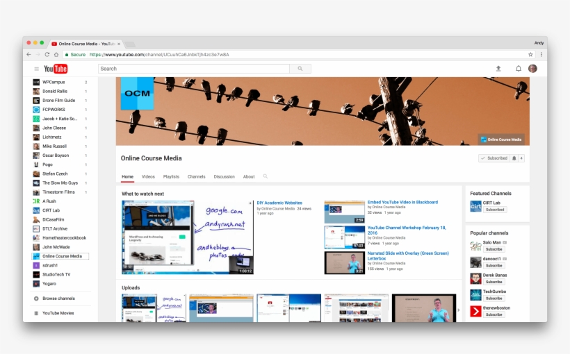 Youtube Channel Workshop Online Course Media Png Youtube - Web Page, transparent png #9419224