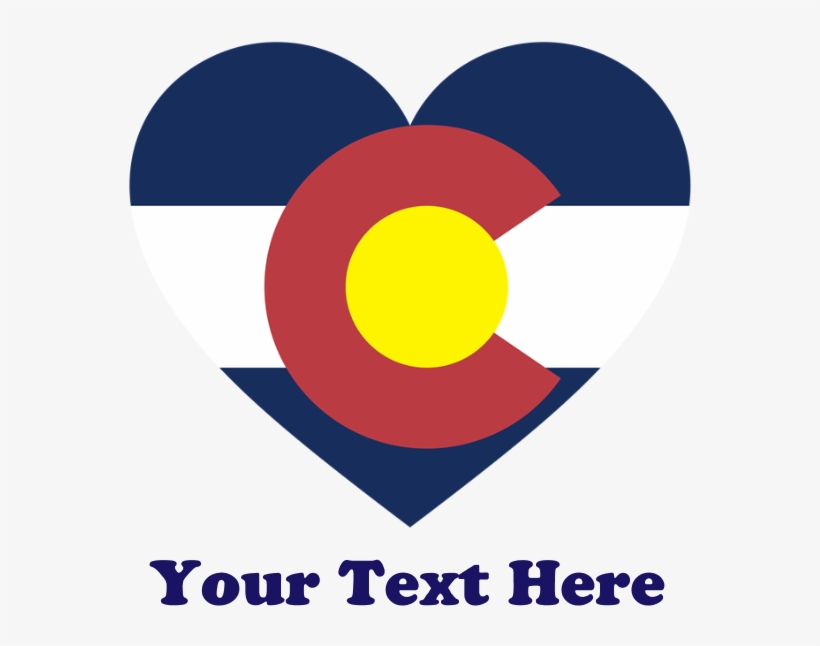 Colorado Flag Heart Personalized Round Ornament - Graphic Design, transparent png #9419651