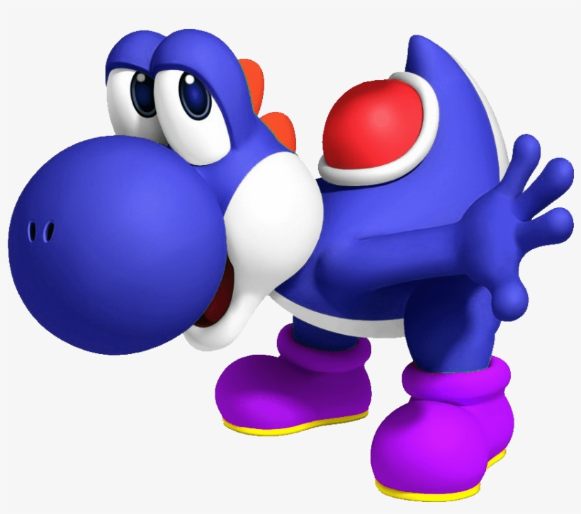 Blue Yoshi - Super Mario Blue Yoshi, transparent png #9421407