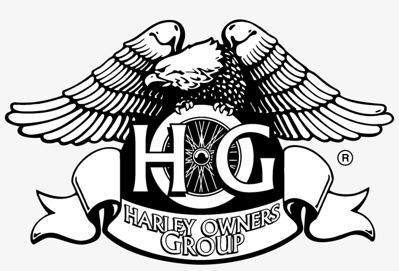 Harley Hog Logo Black And White - Harley Owners Group Japan, transparent png #9422480