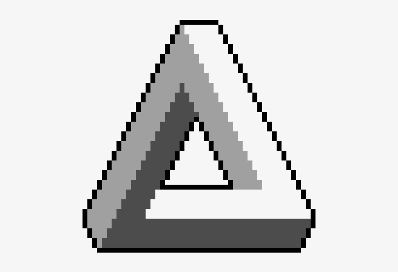 Triangle Of Illusion - Penrose Triangle Pixel, transparent png #9422661
