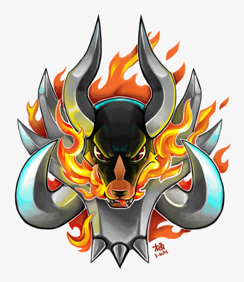 Mega Houndoom Used Fire Fang Tatto By K-hots - Pokemon Mega Hundemon, transparent png #9422772