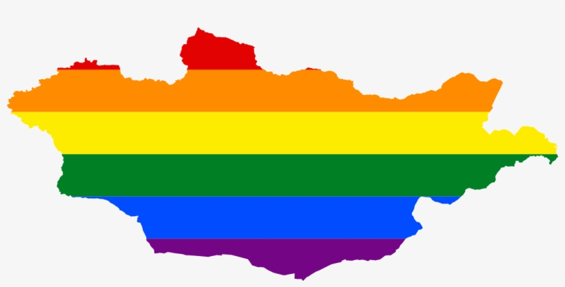 Lgbt Flag Map Of Mongolia - Flag Map Of Mongolia, transparent png #9427206