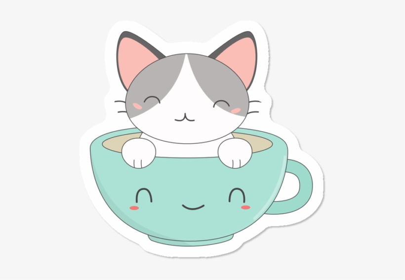 Kawaii Cute Coffee Cat - Chibi Dog, transparent png #9428158