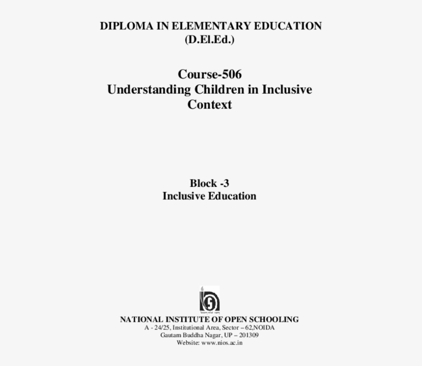 Pdf - National Institute Of Open Schooling, transparent png #9428379