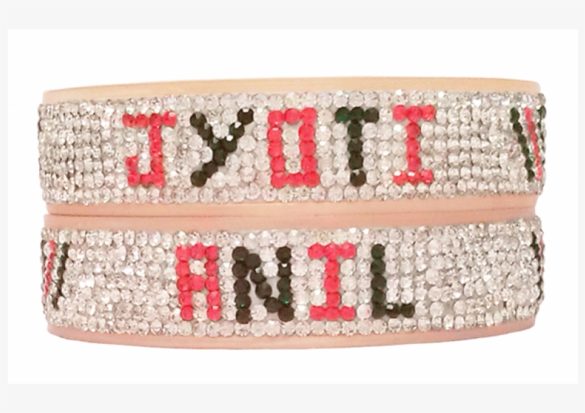 Red Green Bridal Name Bangles-n8 - Bracelet, transparent png #9429751