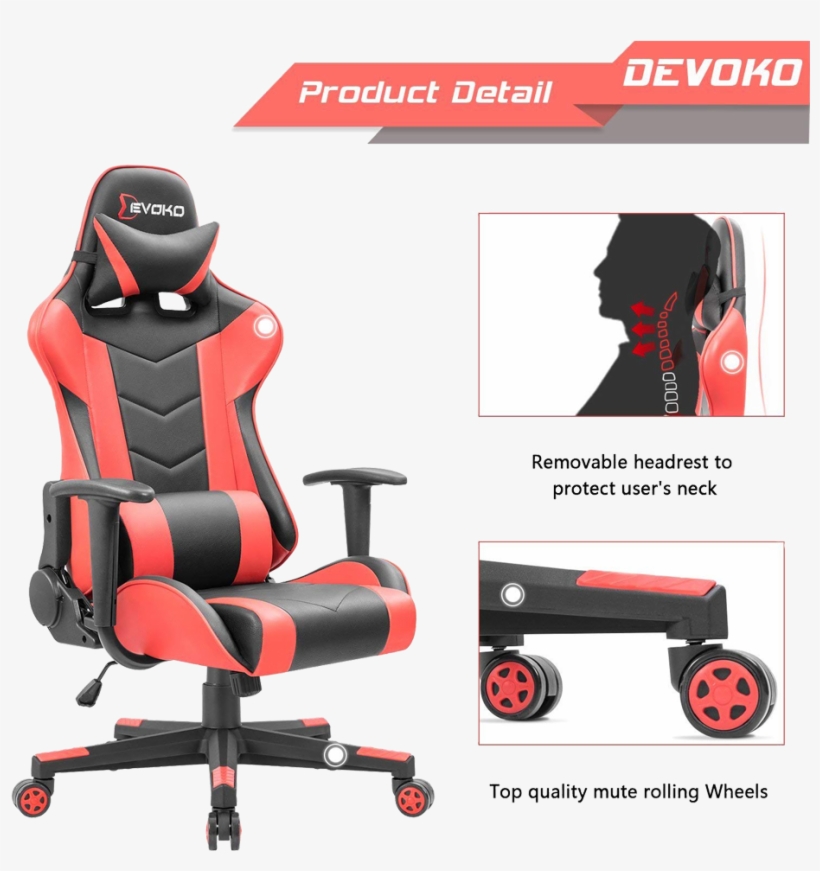 Devoko Gaming Chair - Devoko Ergonomic Gaming Chair, transparent png #9432760