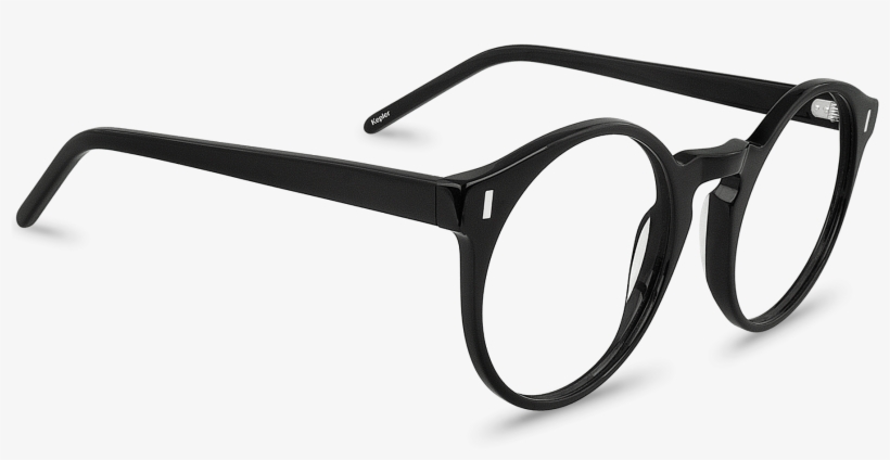 Corner View Of Kepler Black Ronde Glasses Made From - Monochrome, transparent png #9433105