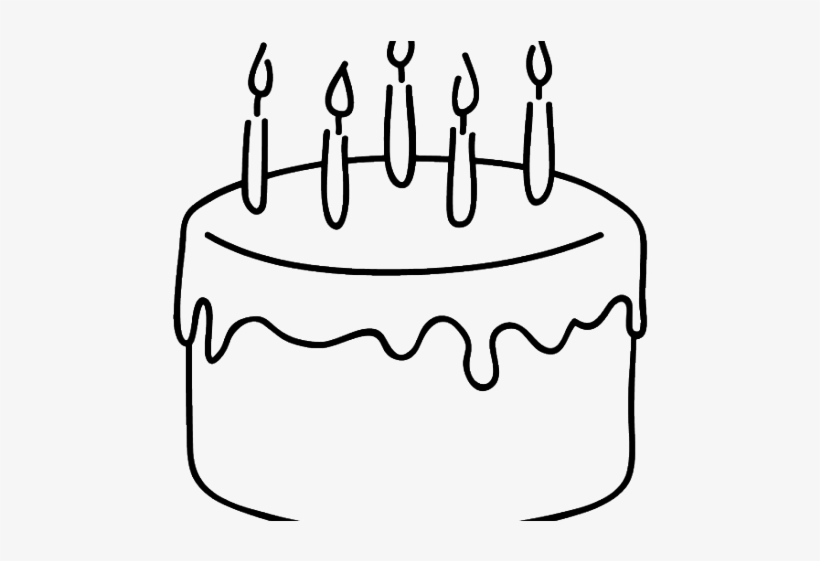 Drawn Birthday Cack - Easy Birthday Cake Drawing, transparent png #9433287