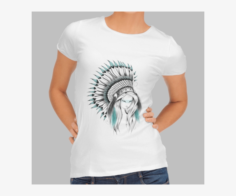 Woman Indian Headdress - Camisetas De Girasoles Para Mujer, transparent png #9434050
