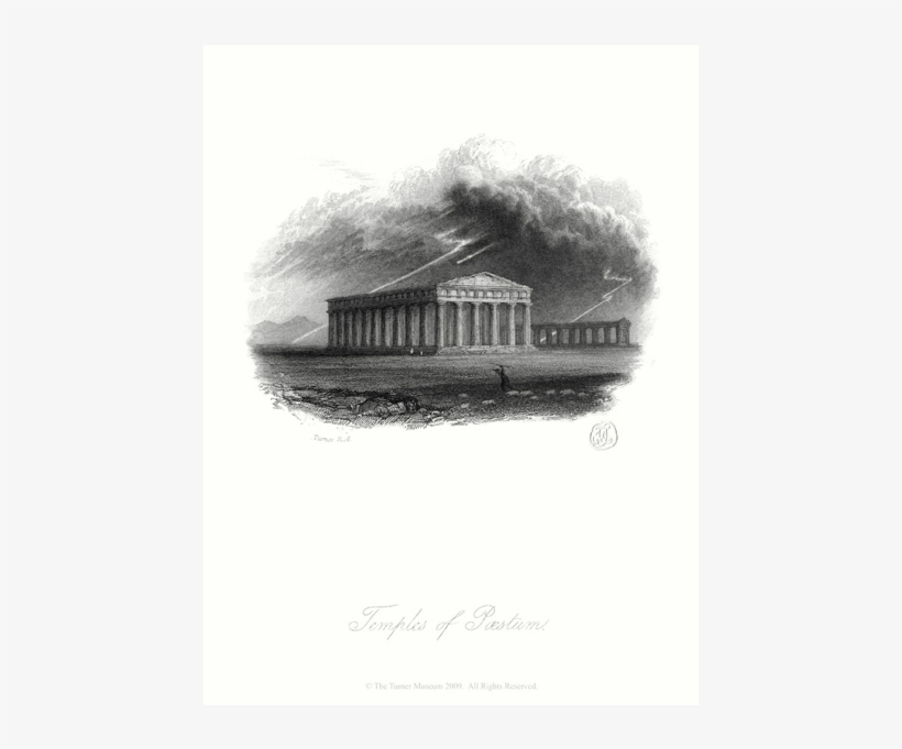 Temple Of Paestum - Temples Of Paestum, Engraved By John Pye, transparent png #9434545